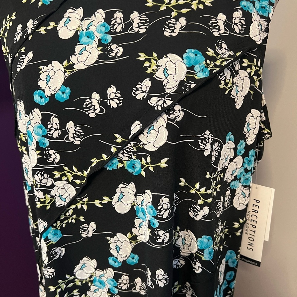 Perceptions Floral Print Sleeveless Dress NWT - Picture 4 of 9